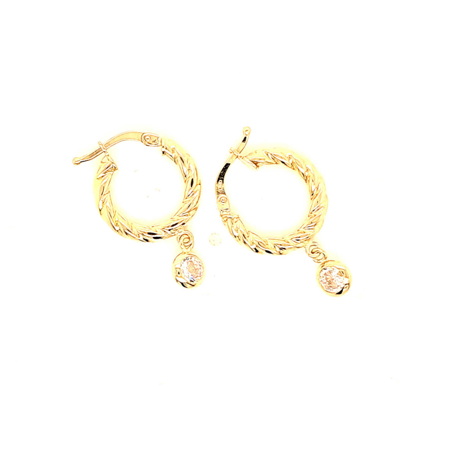14K Gold | Ohrstecker Creole mit Zirkonia