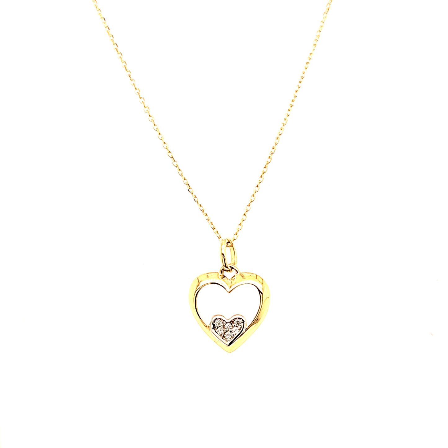 14K Gold | Halskette Herz mit Zirkonia