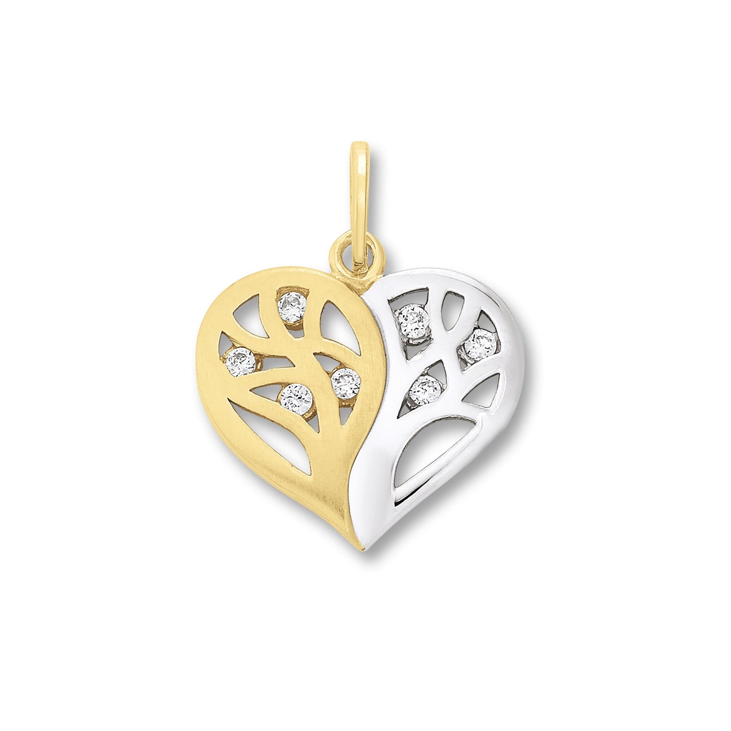 8K Gold | Anhänger Herz Zirkonia