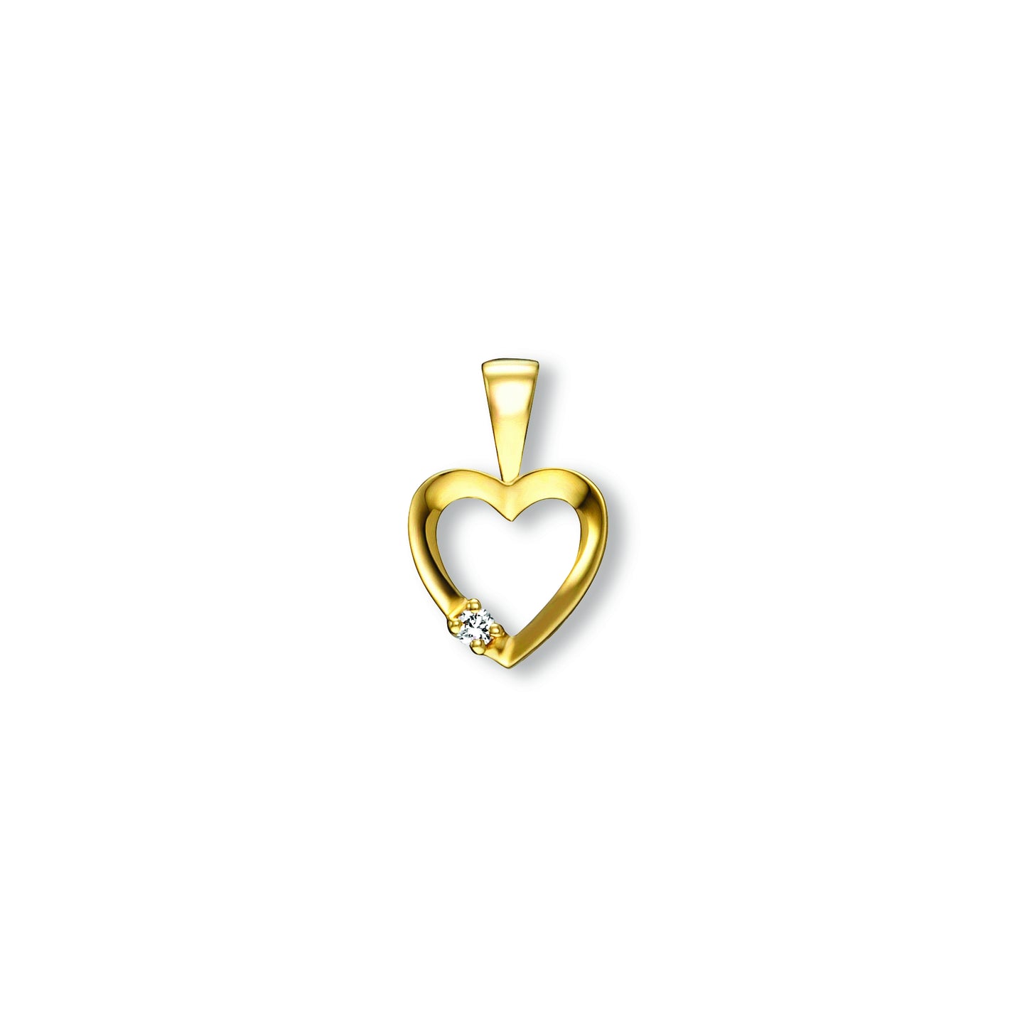 8K Gold | Anhänger Herz Zirkonia