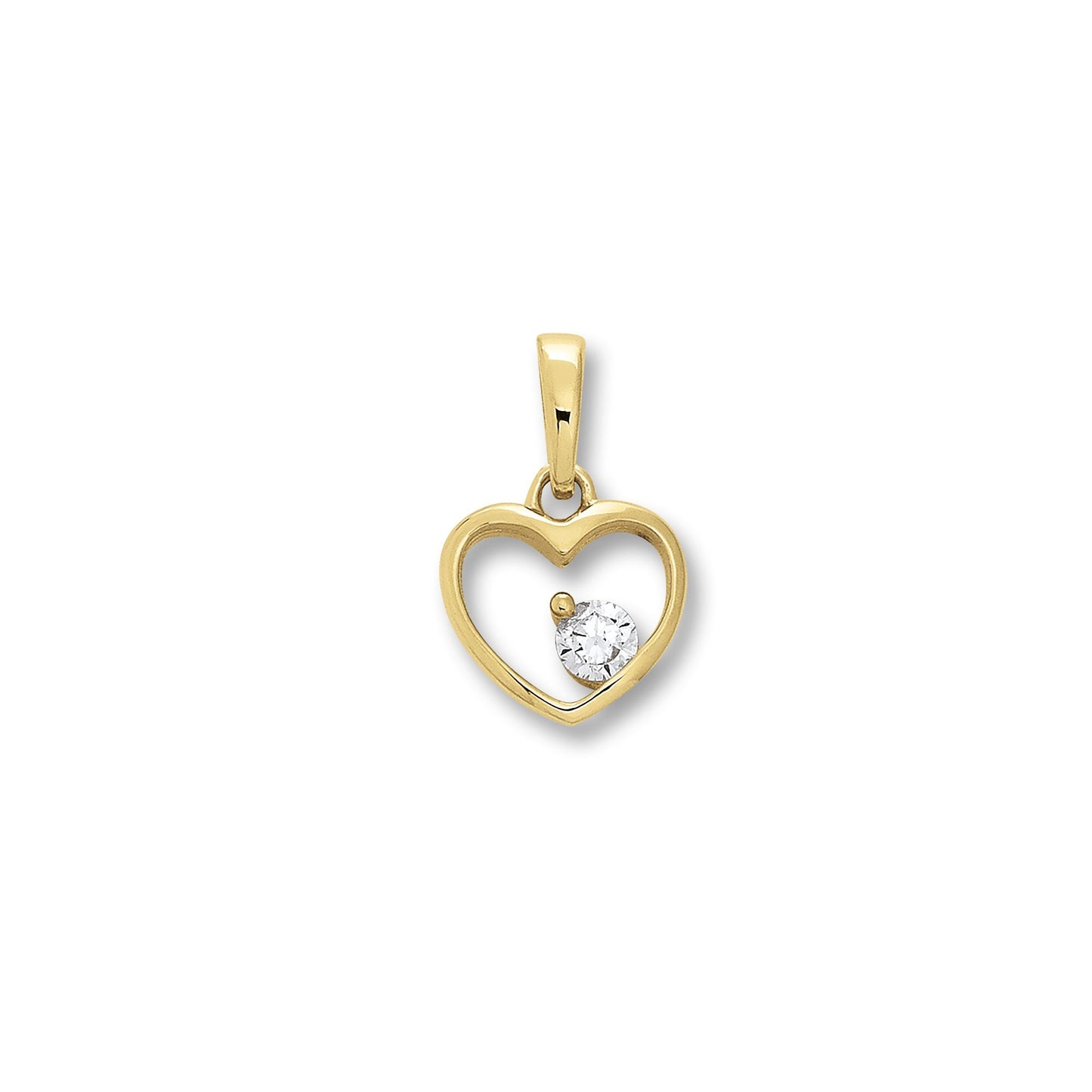 8K Gold | Anhänger Herz Zirkonia