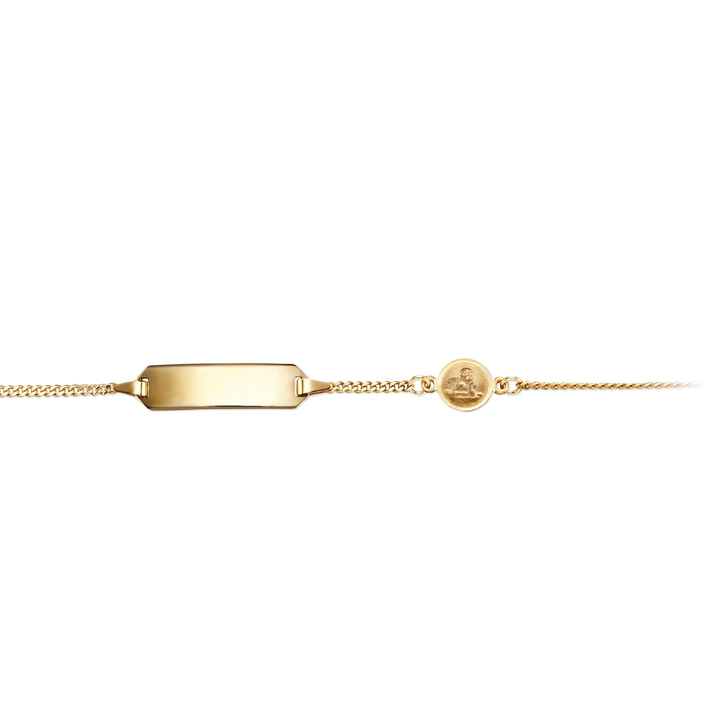 14K Gold | ID-Band Panzer mit Engel 1,40 mm