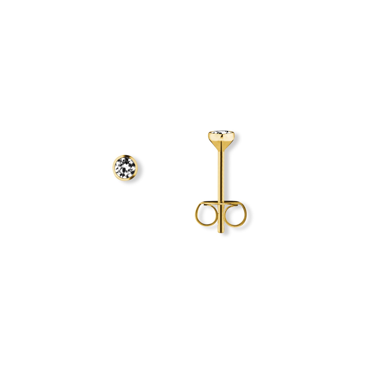 8K Gold | Ohrstecker Zarge Ø 2,5 mm Zirkonia