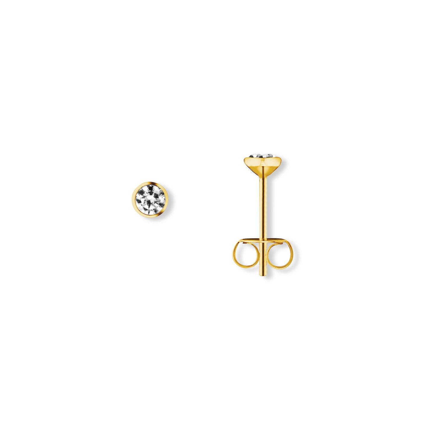 8K Gold | Ohrstecker Zarge Ø 3,0 mm Zirkonia