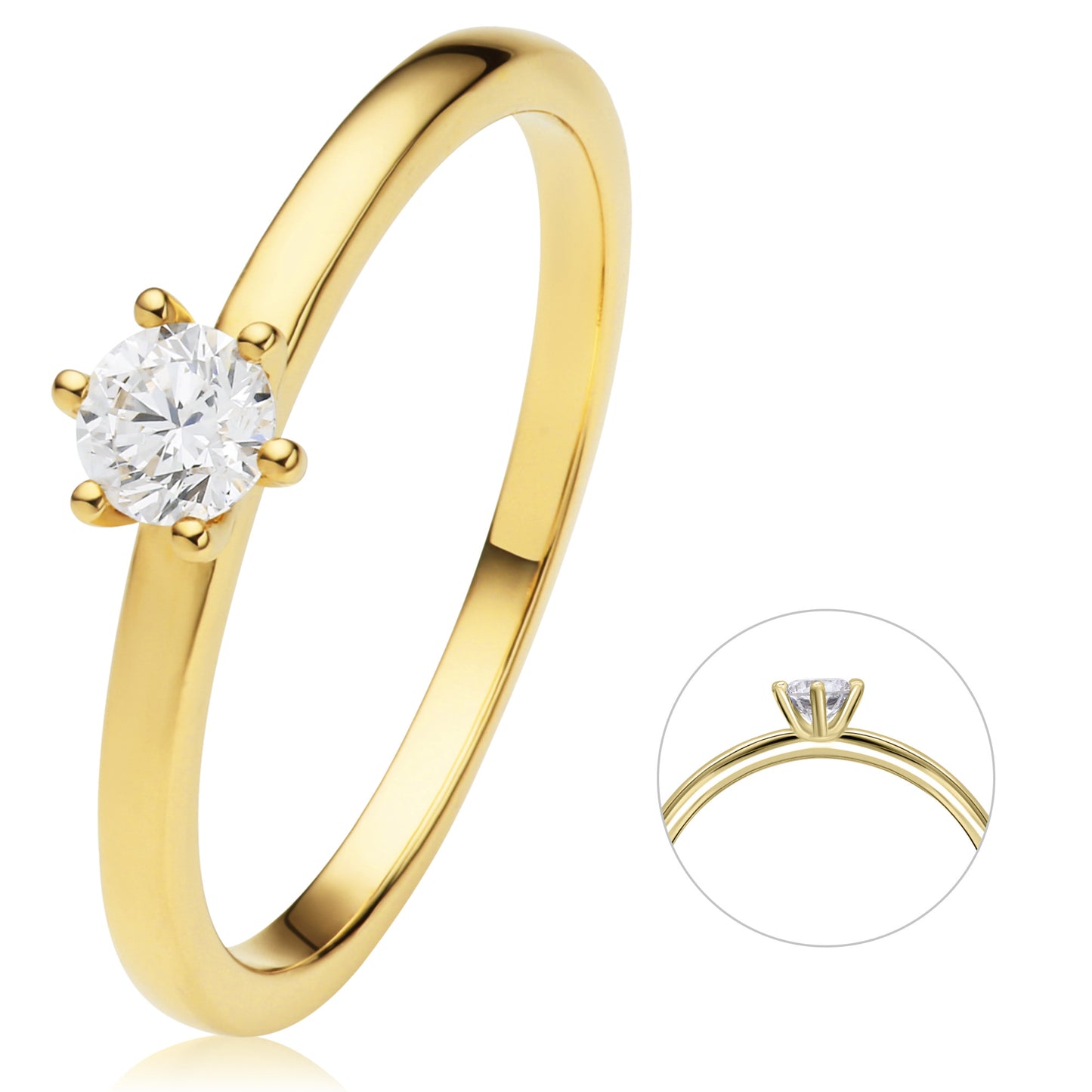 14K Gold | Ring Brillant 0,10ct