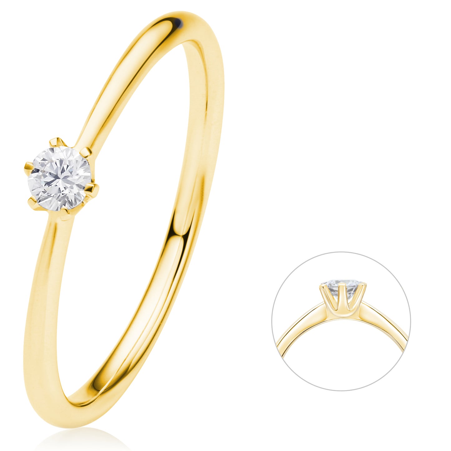 14K Gold | Ring Brillant 0,10ct