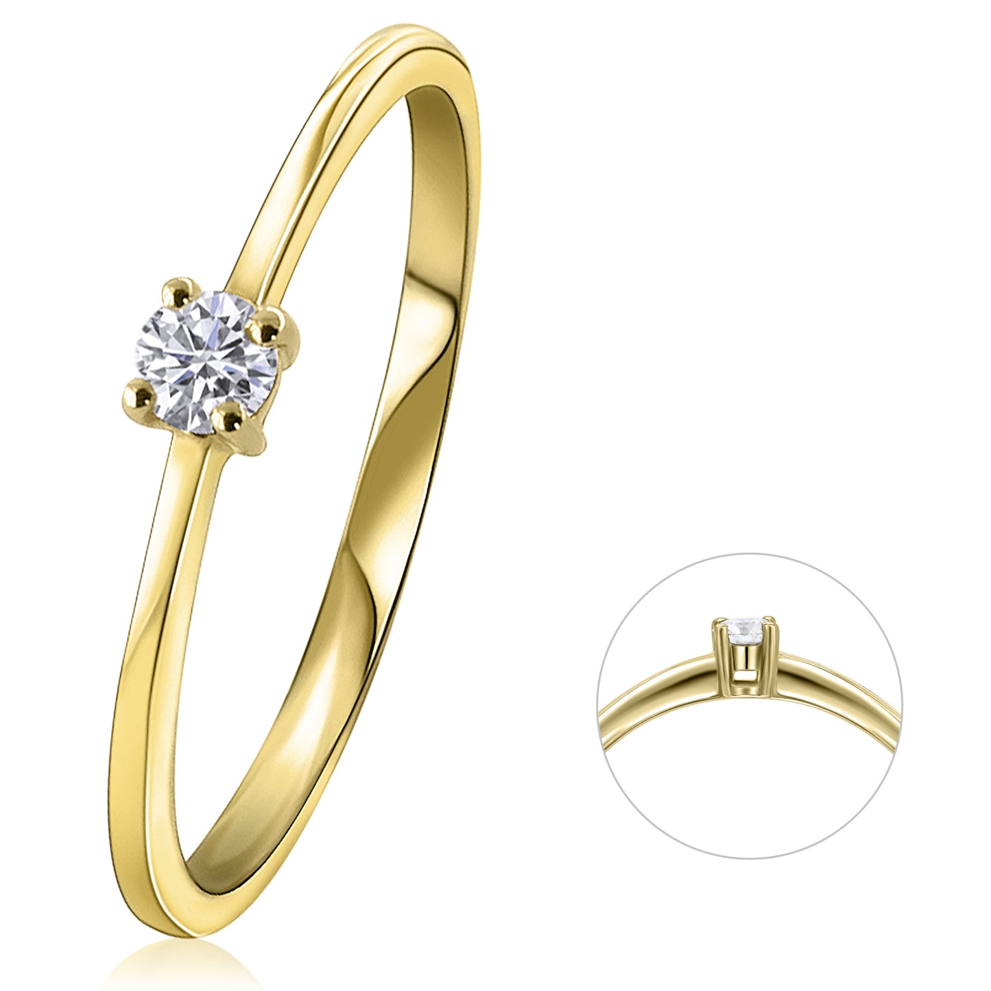 14K Gold | Ring Brillant 0,10ct