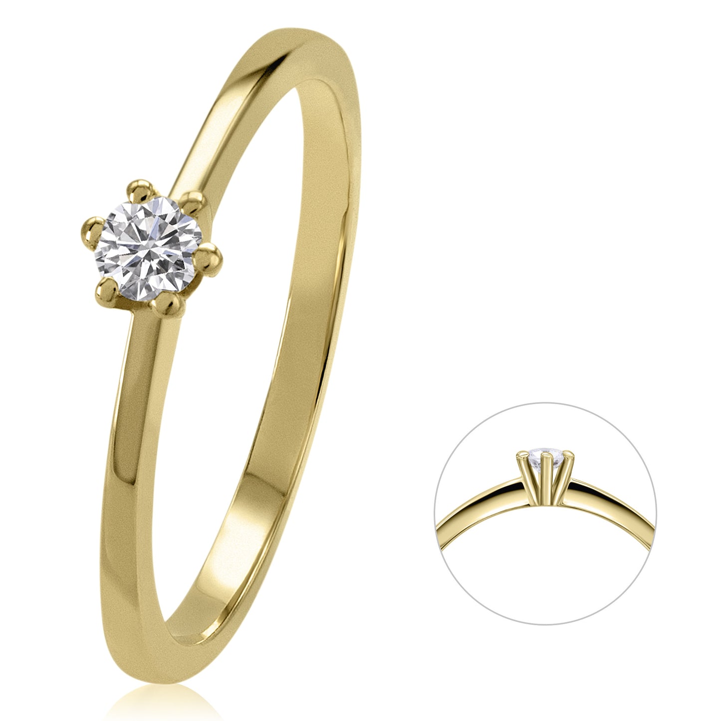 14K Gold | Ring Brillant 0,07ct