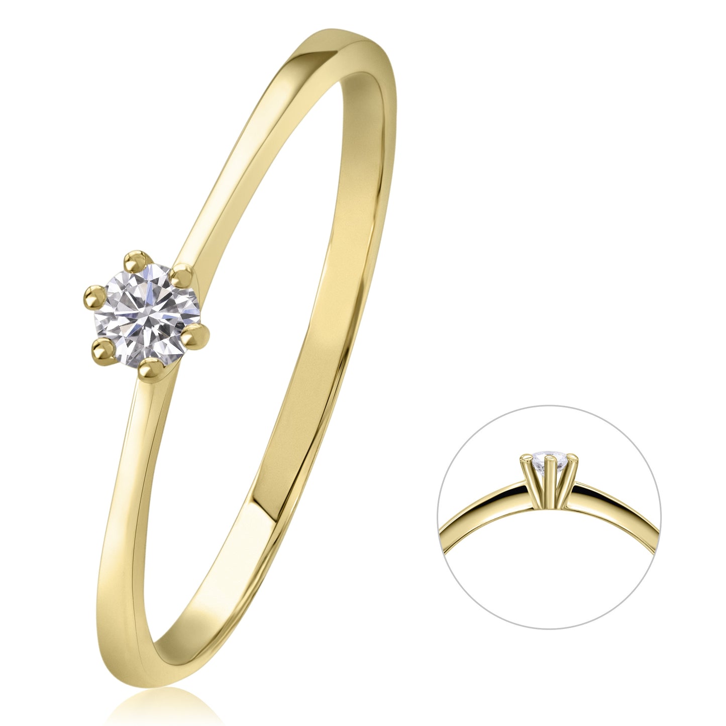 14K Gold | Ring Brillant 0,10ct