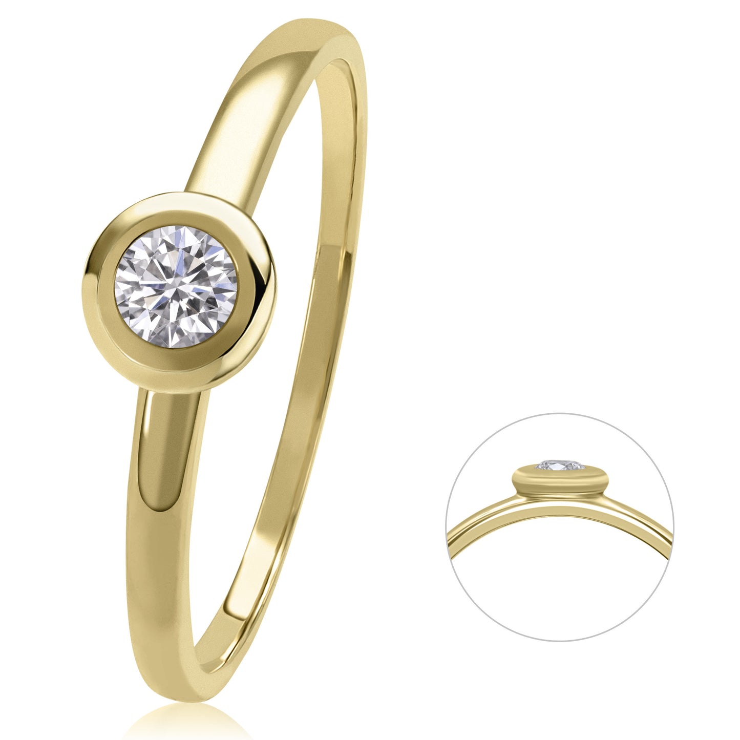 14K Gold | Ring Brillant 0,10ct