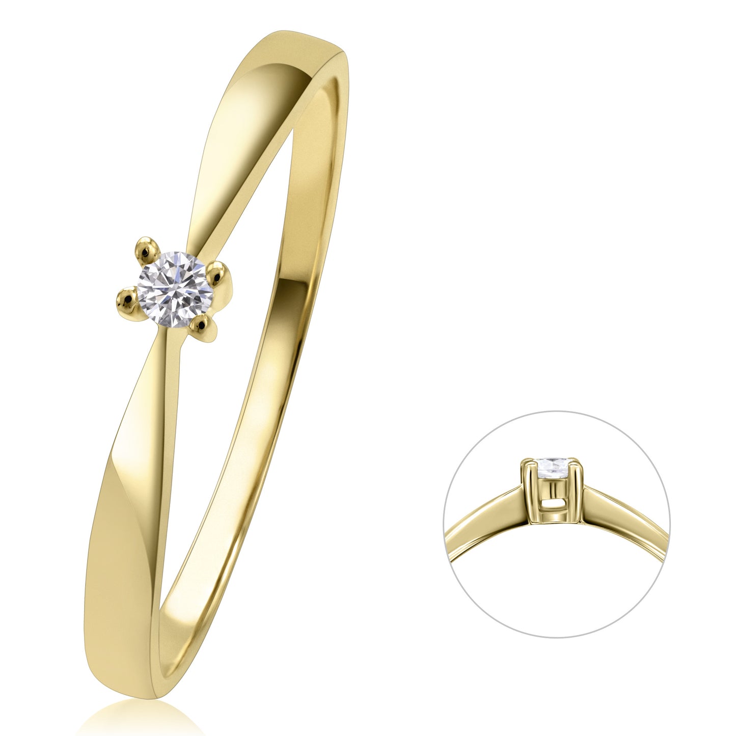 14K Gold | Ring Brillant 0,03ct