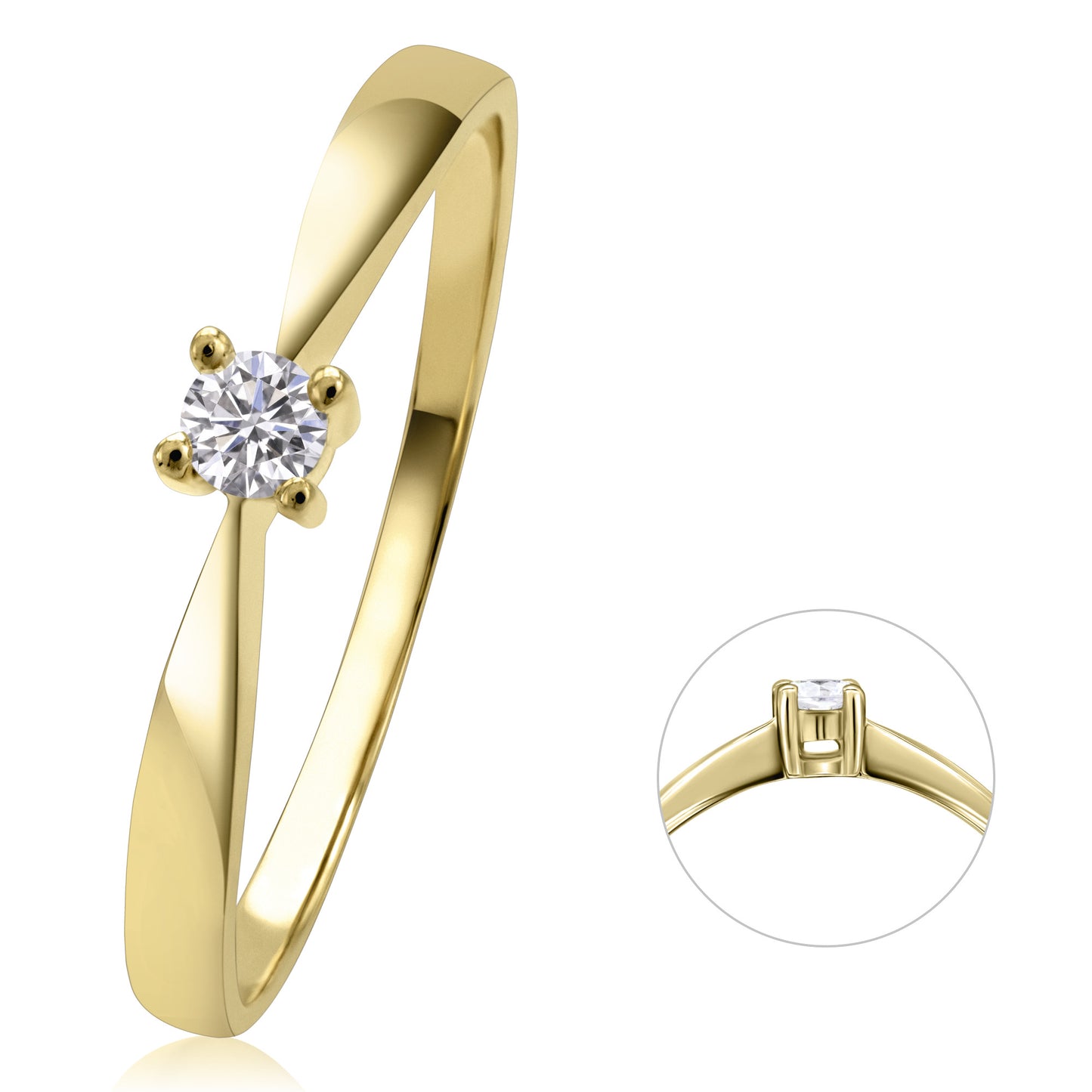 14K Gold | Ring Brillant 0,07ct