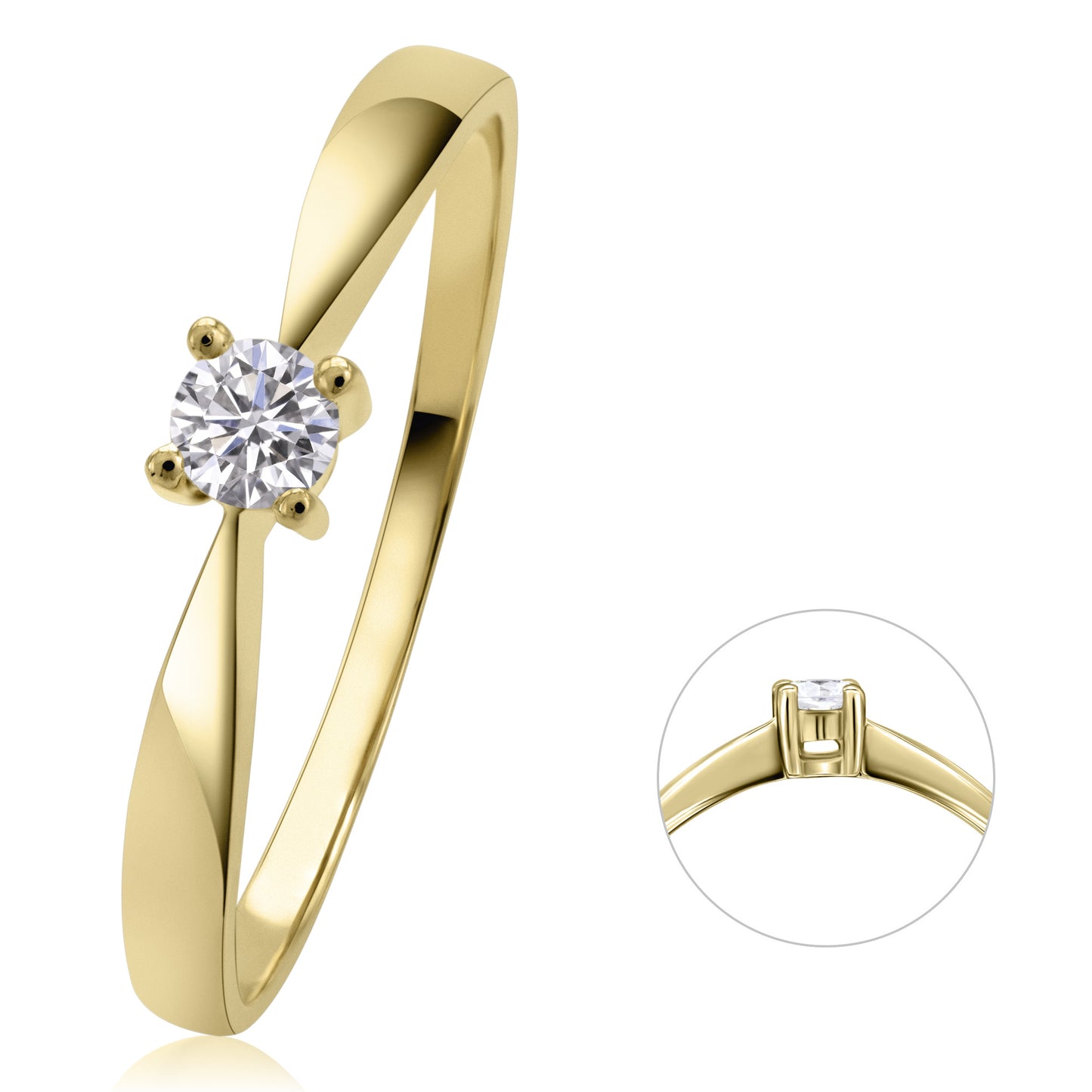 14K Gold | Ring Brillant 0,10ct