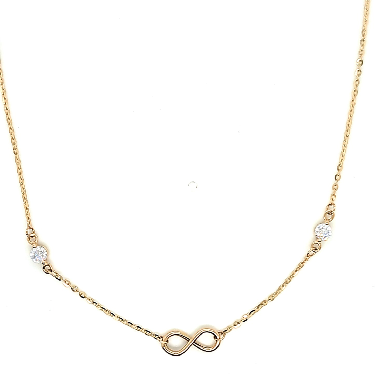 14K Gold | Halskette Unendlichkeit mit Zirkonia