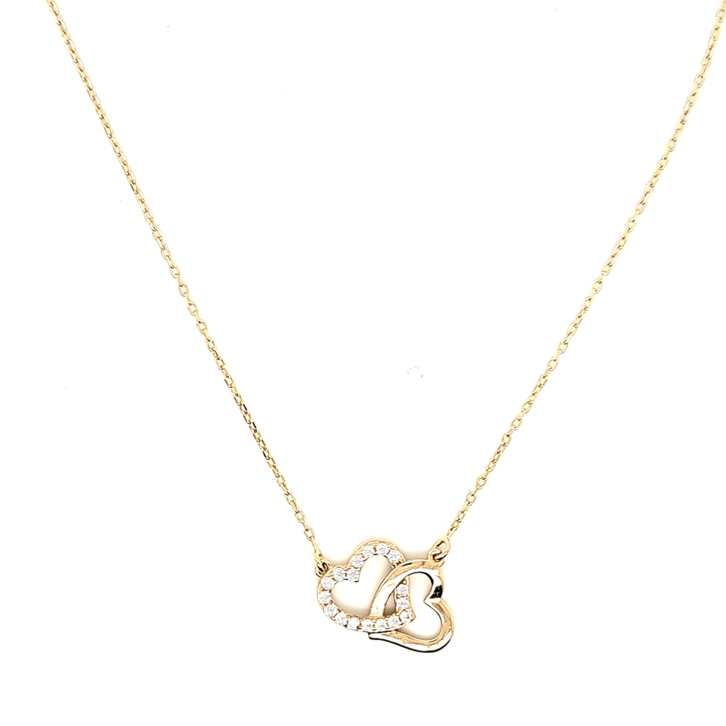 14K Gold | SET Armband und Halsketten mit Herz und Zirkonia