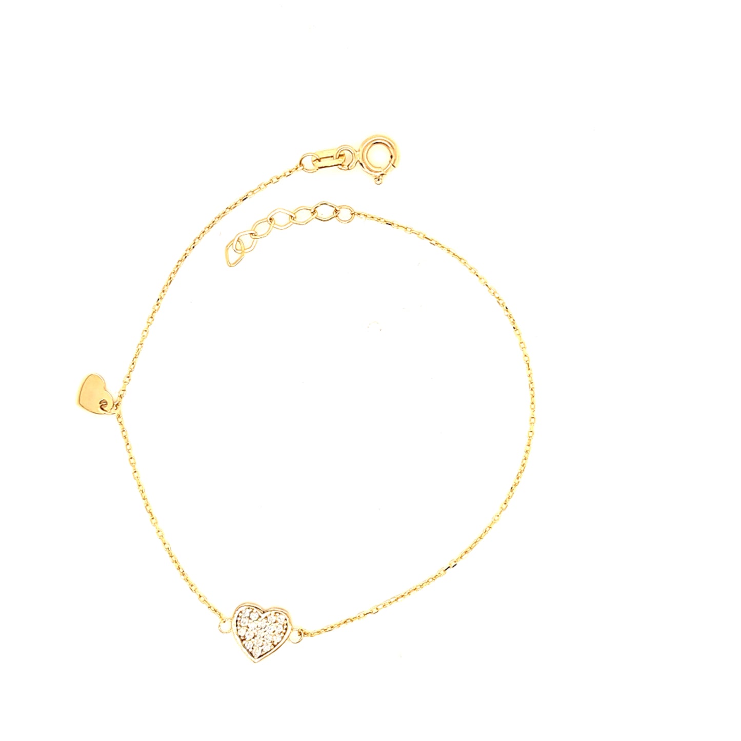 14K Gold | Armband mit Herz und Zirkonia