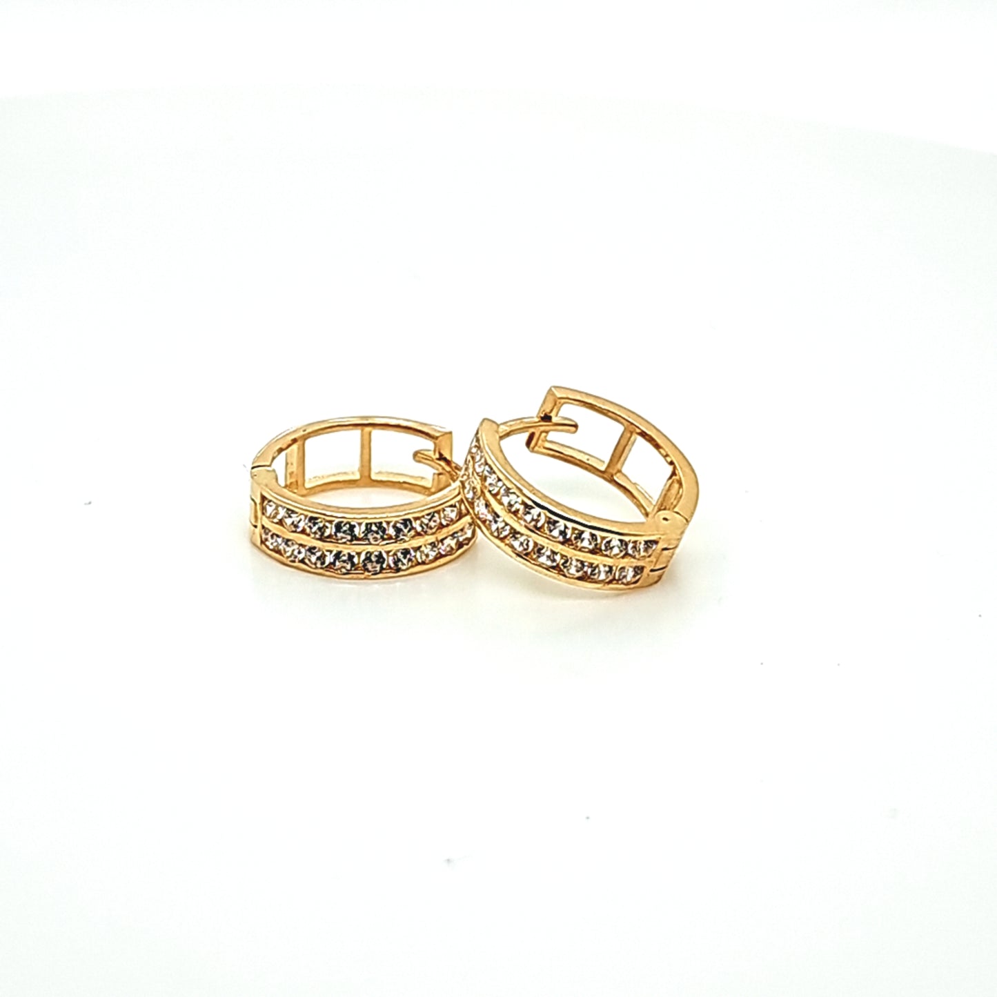14K Gold | Ohrstecker Creole mit Zirkonia