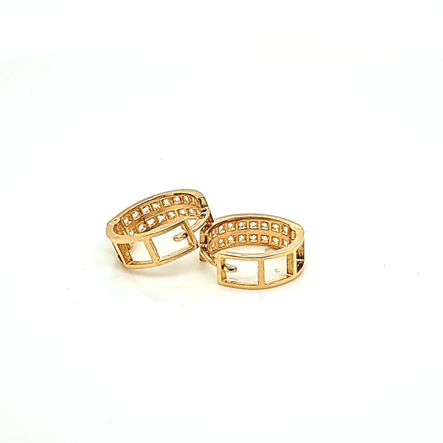 14K Gold | Ohrstecker Creole mit Zirkonia