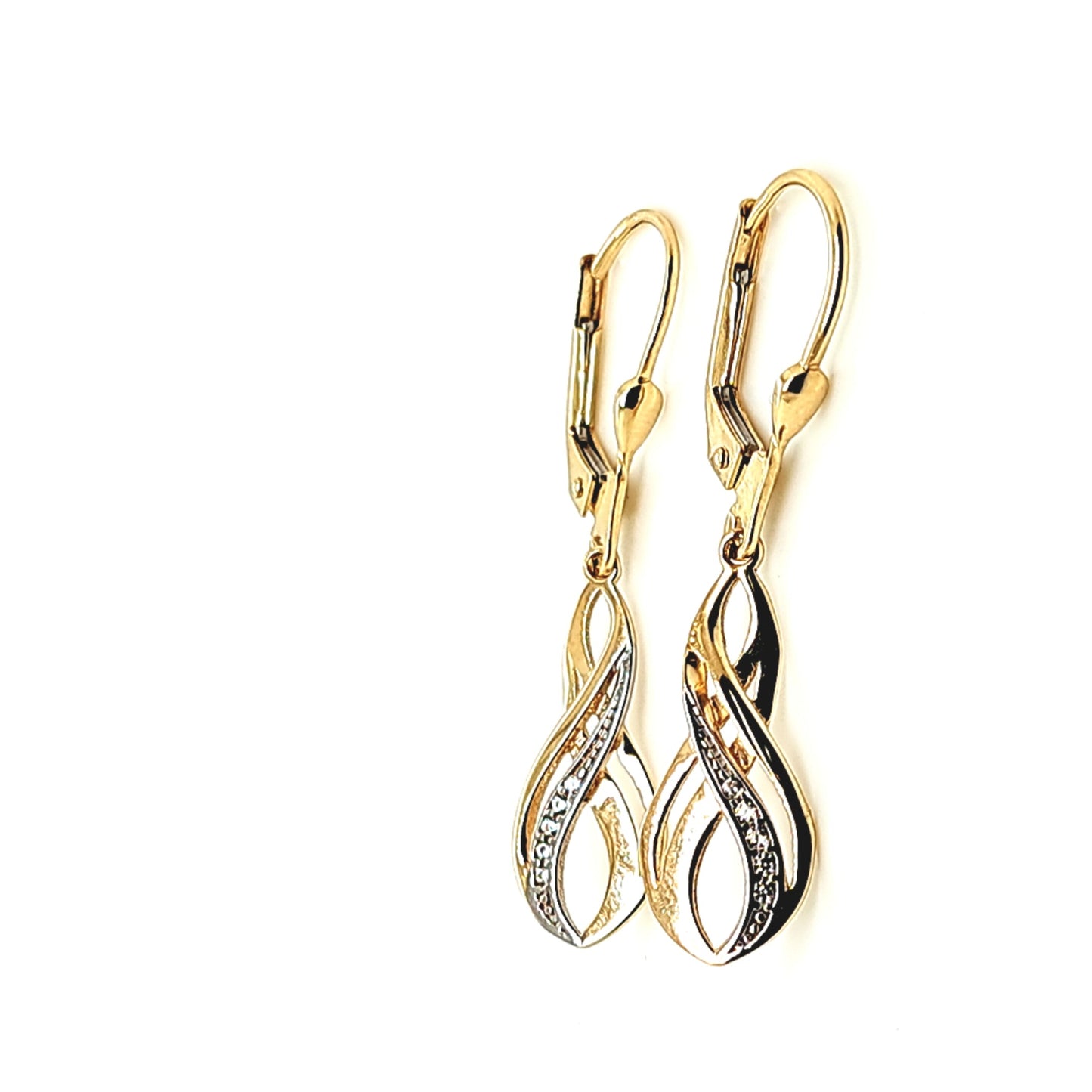 14K Gold | Hängende Ohrstecker mit Zirkonia
