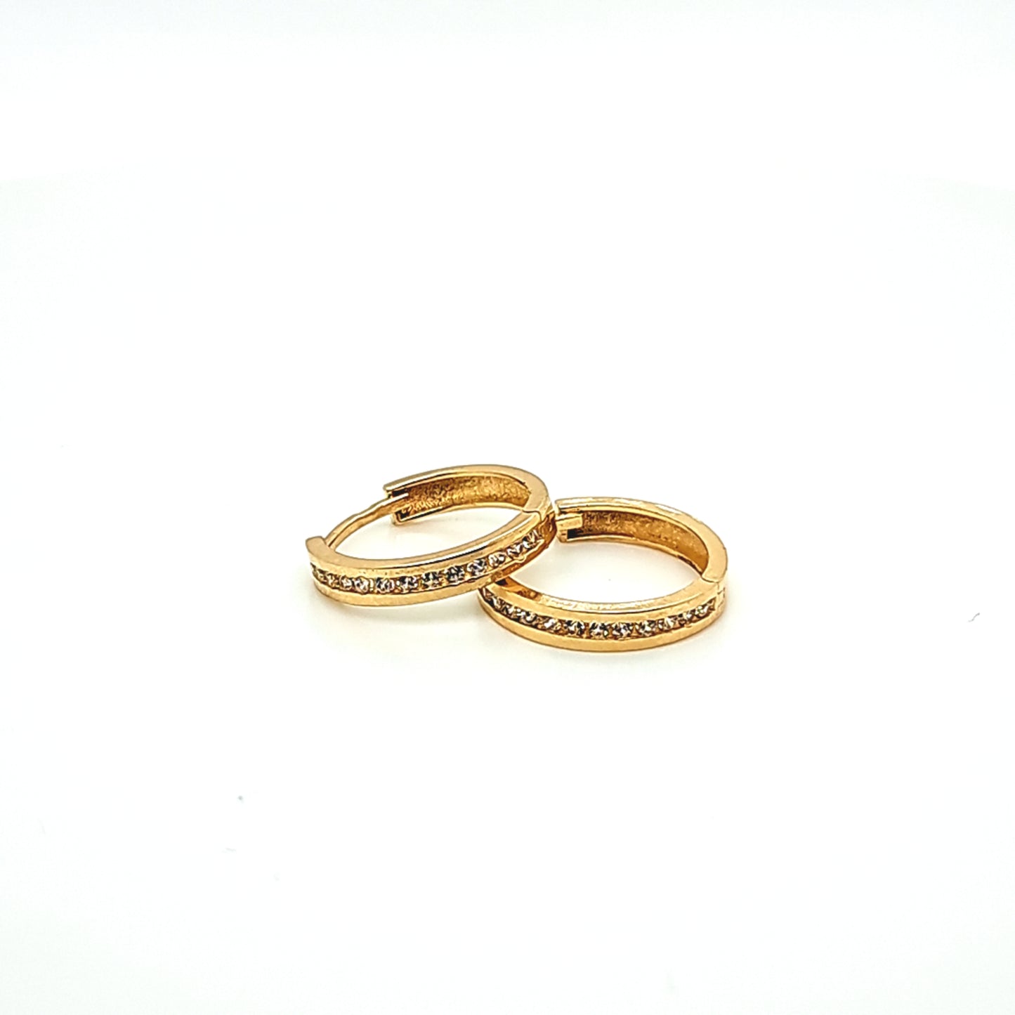 14K Gold | Ohrstecker Creole mit Zirkonia