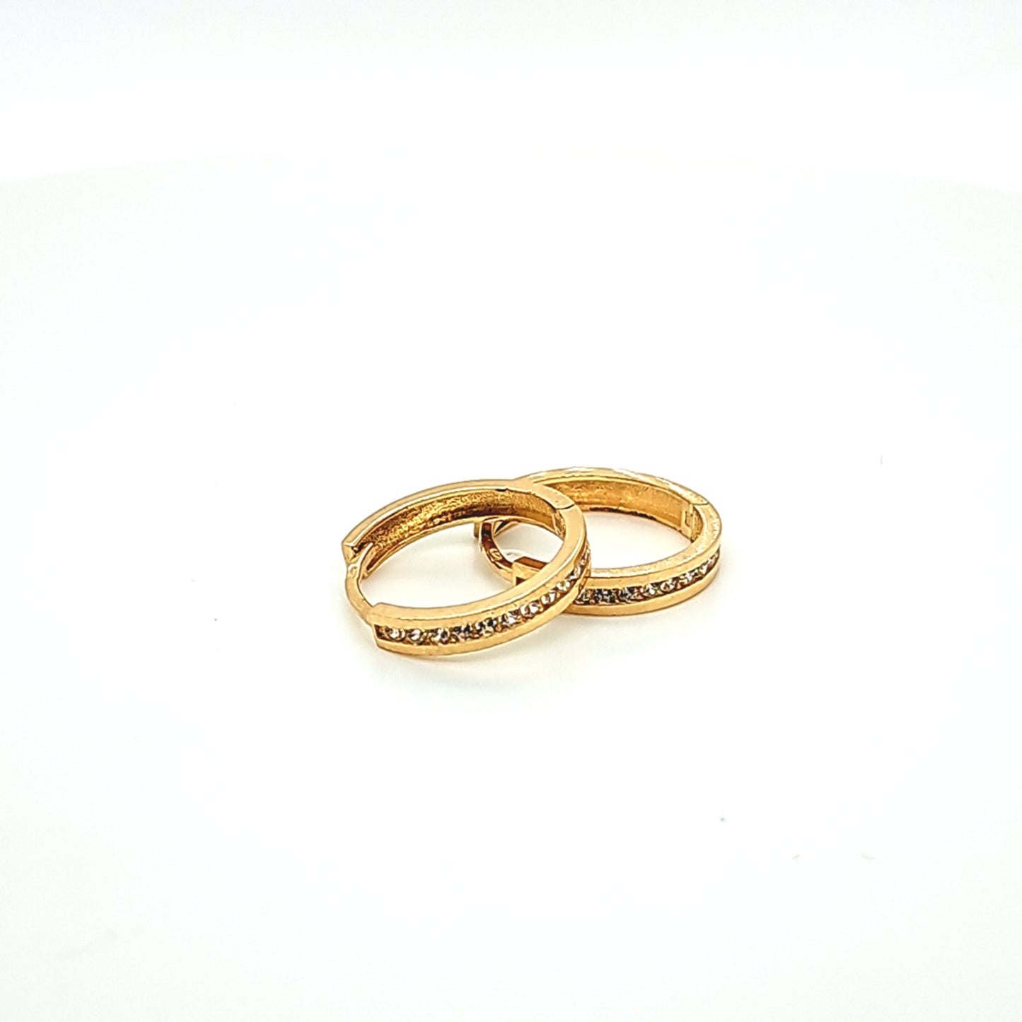 14K Gold | Ohrstecker Creole mit Zirkonia