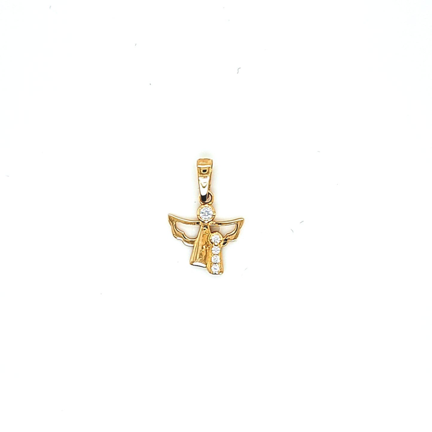 14K Gold | Anhänger mit Engel und Zirkonia