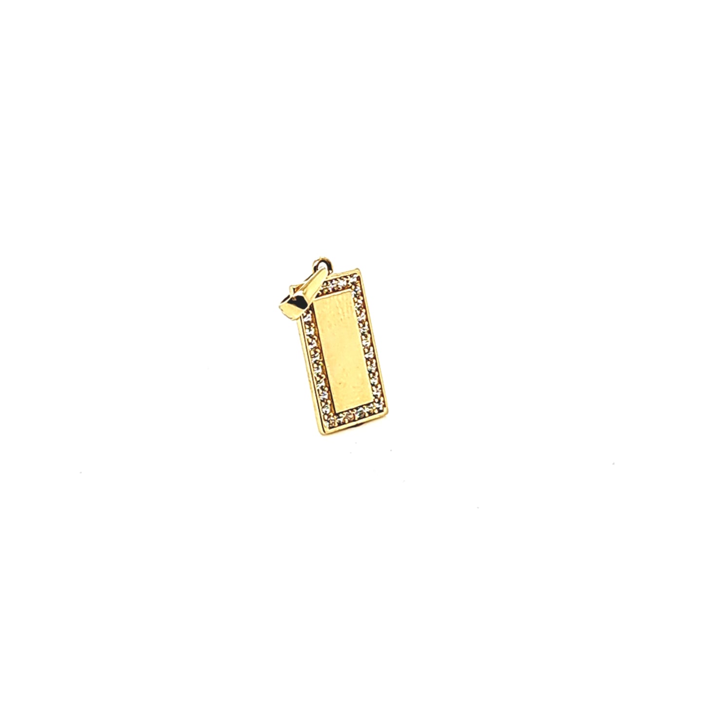 14K Gold | Anhänger mit Zirkonia und Rechteck