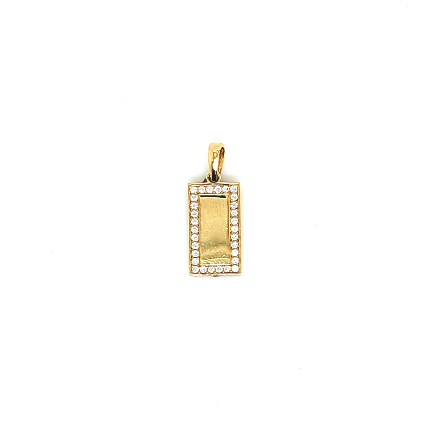 14K Gold | Anhänger mit Zirkonia und Rechteck