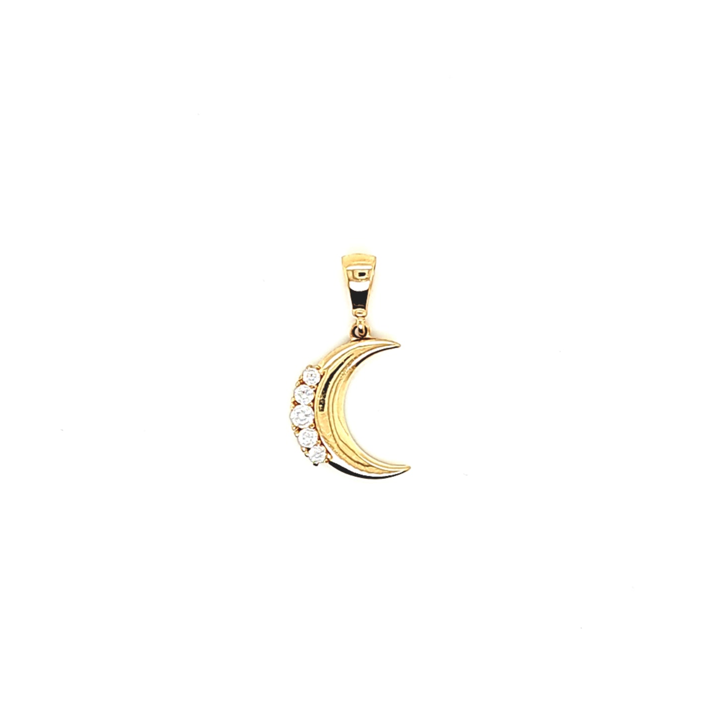 14K Gold | Anhänger mit Mond und Zirkonia
