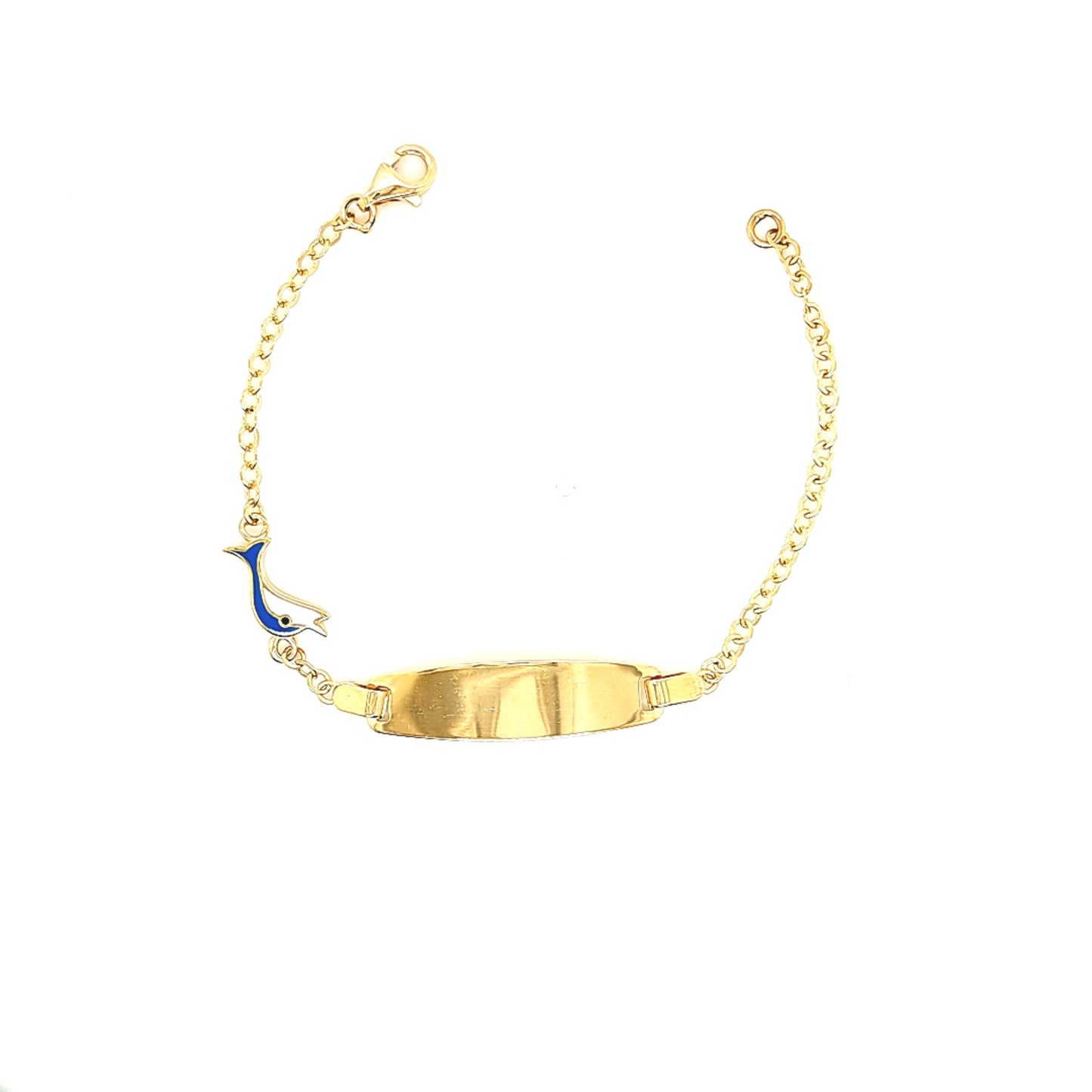 14K Gold | Armband ID-Band mit Delfin