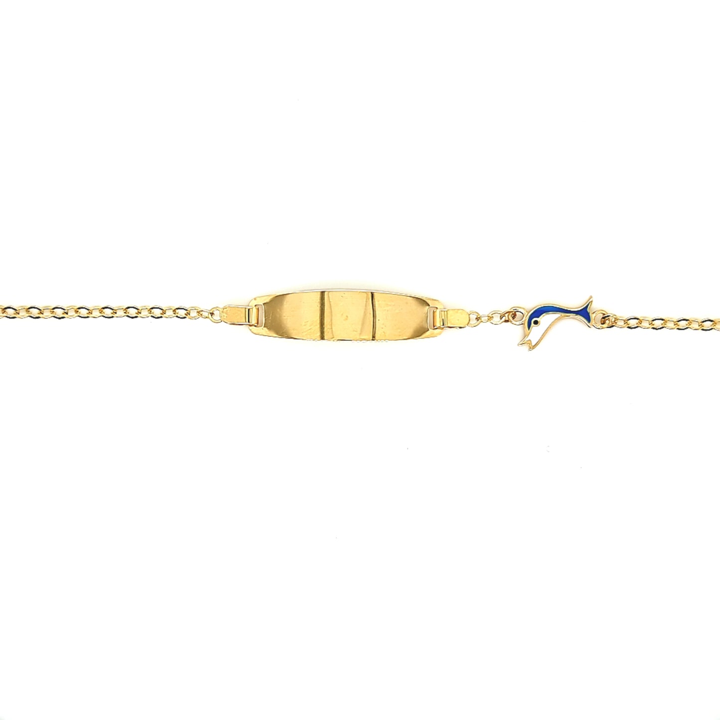 14K Gold | Armband ID-Band mit Delfin