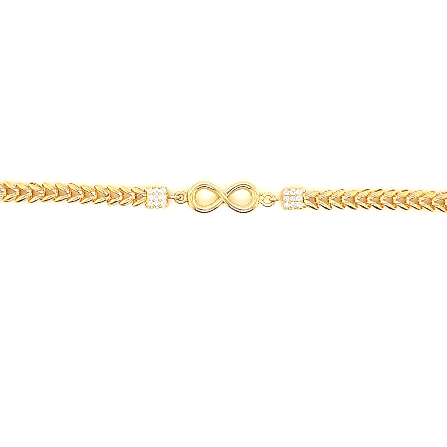 14K Gold | Armband ID-Band mit Zirkonia und Infinity