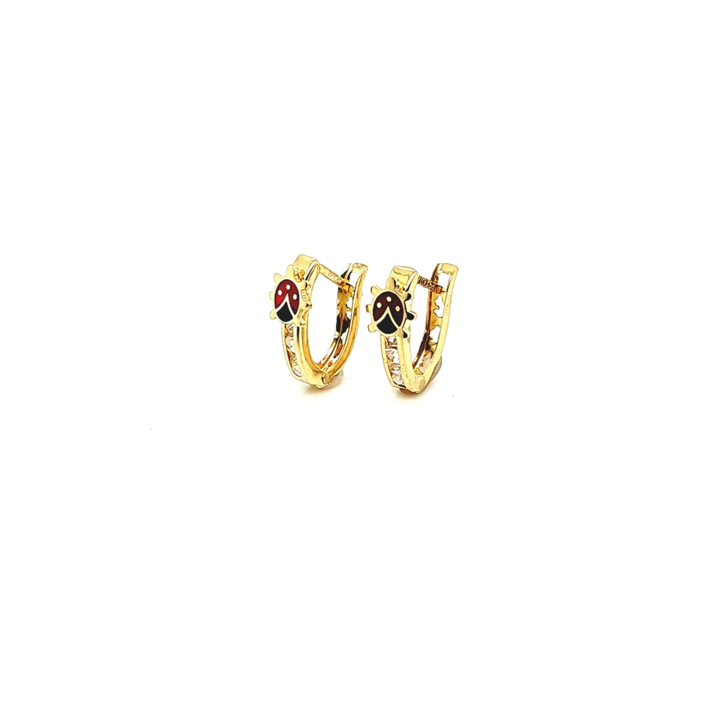 14K Gold | Ohrstecker mit Marienkäfer und Zirkonia