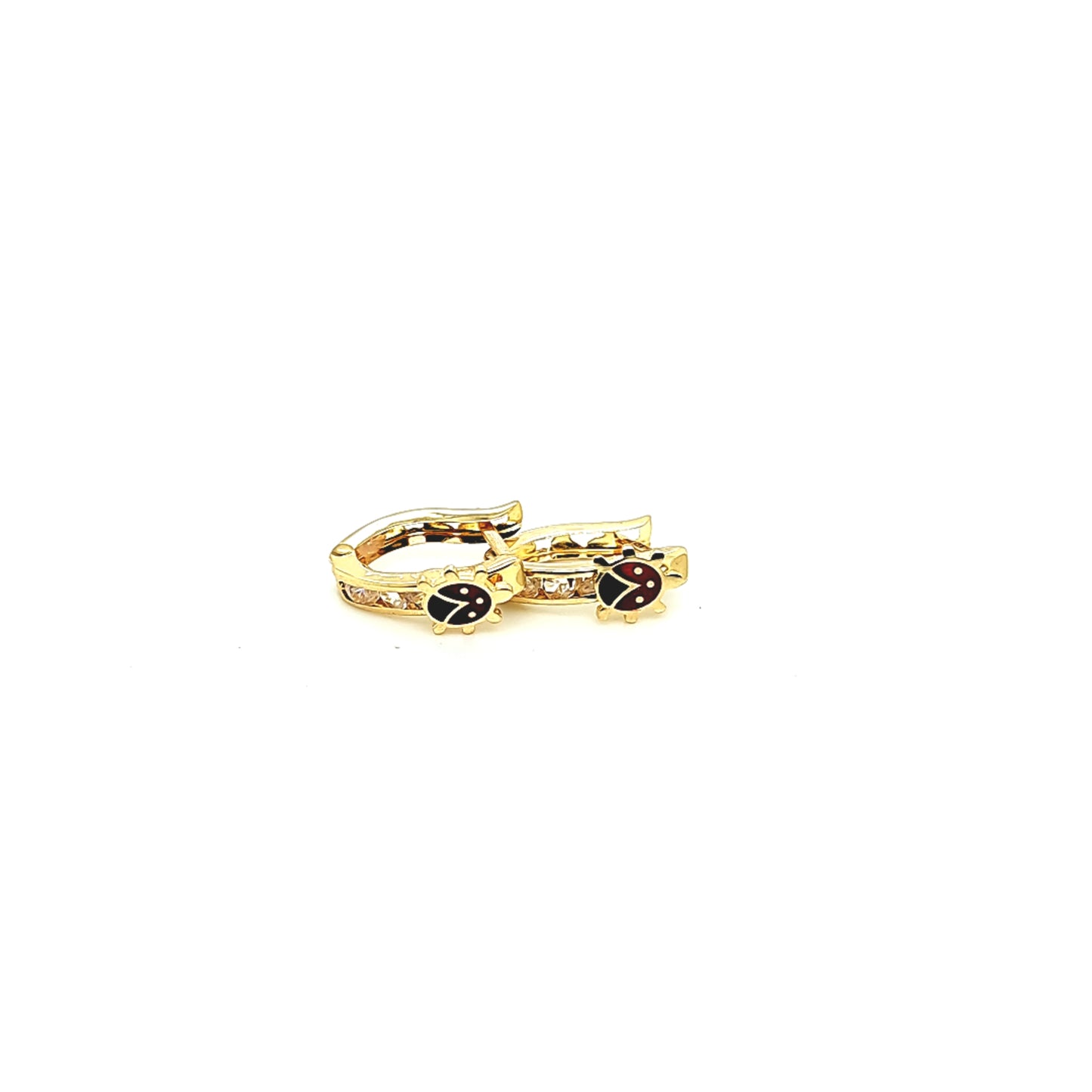 14K Gold | Ohrstecker mit Marienkäfer und Zirkonia