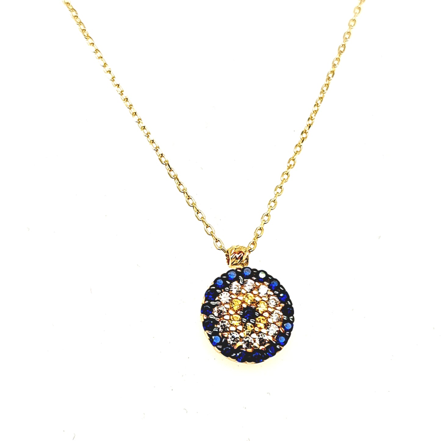 14K Gold | Halskette mit Nazar und Zirkonia