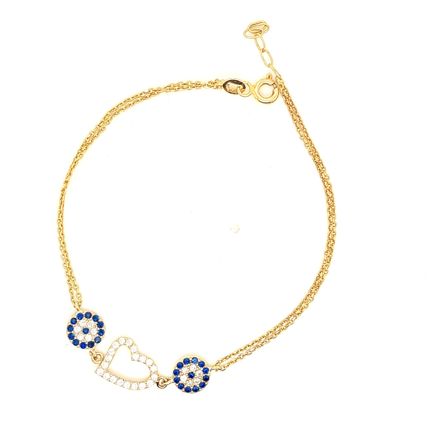 925 Silber | Armband Herz mit Nazar und Zirkonia