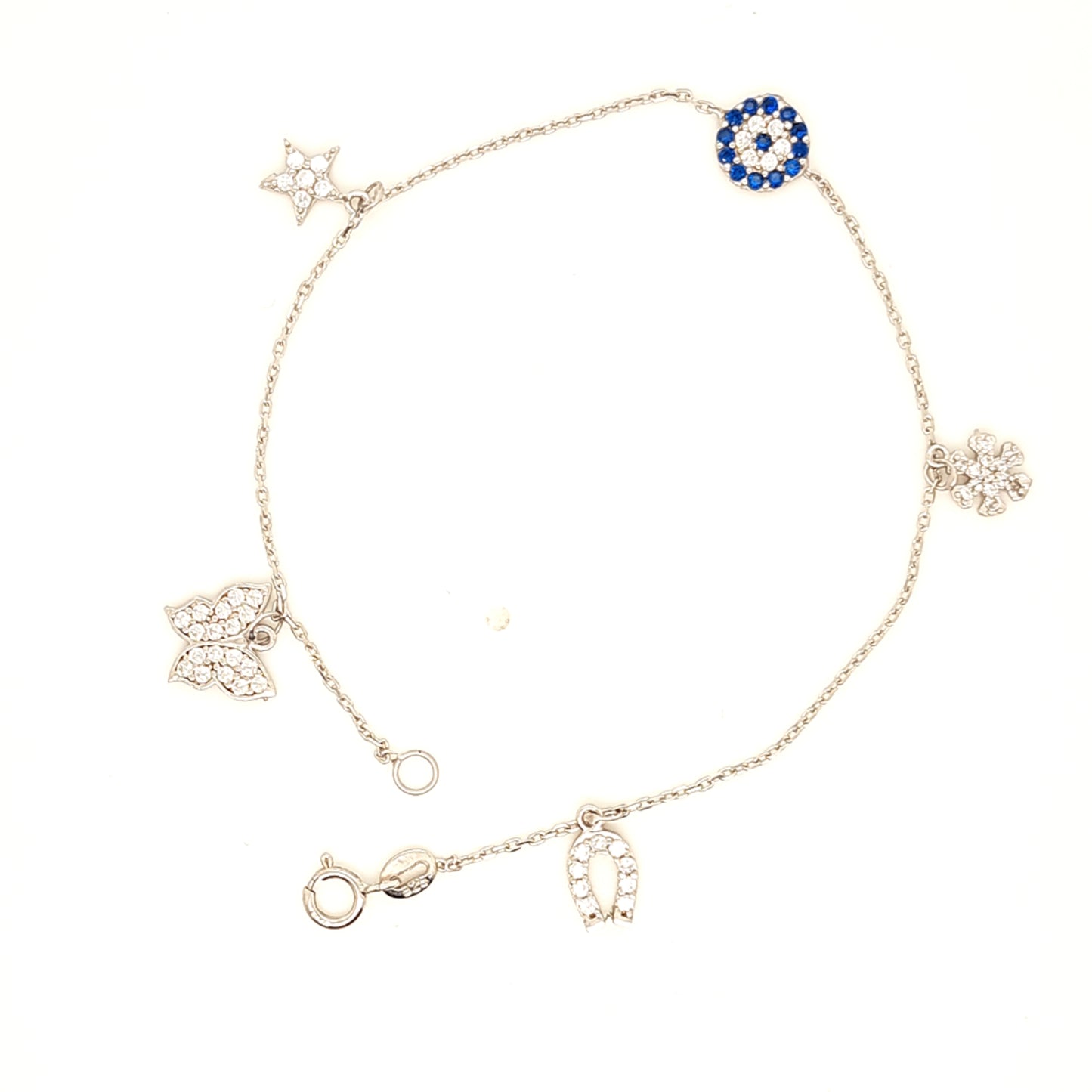 925 Silber | Armband mit Zirkonia und Nazar