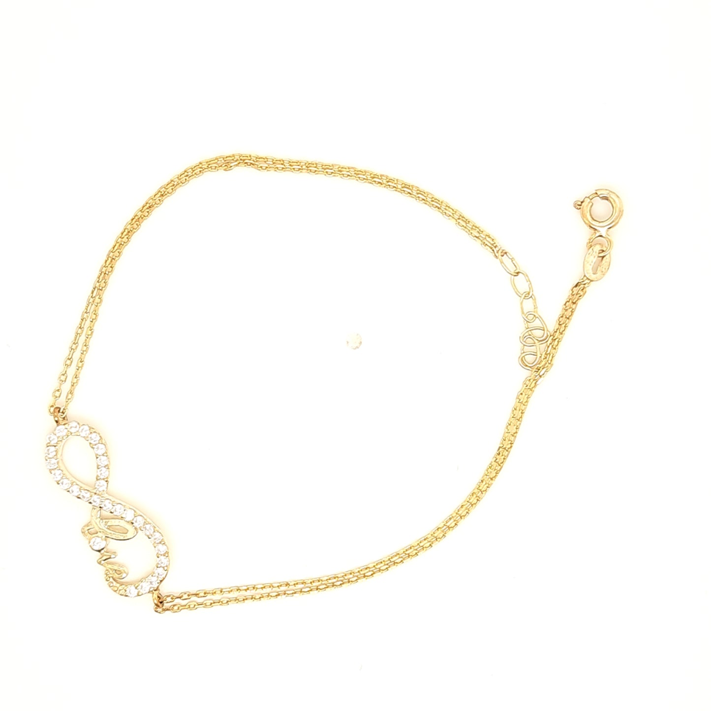 925 Silber | Armband Infinity mit Zirkonia und Love