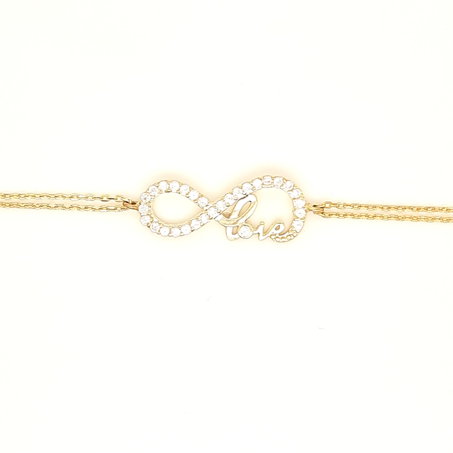 925 Silber | Armband Infinity mit Zirkonia und Love