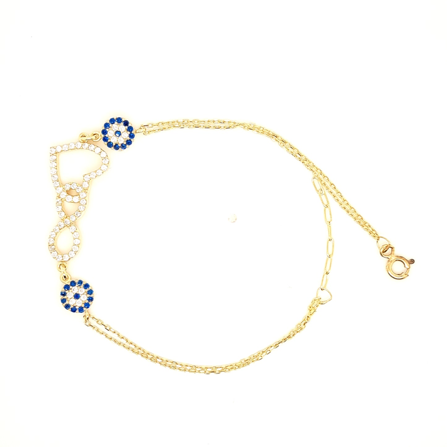 925 Silber | Armband mit Infinity und Love Nazar