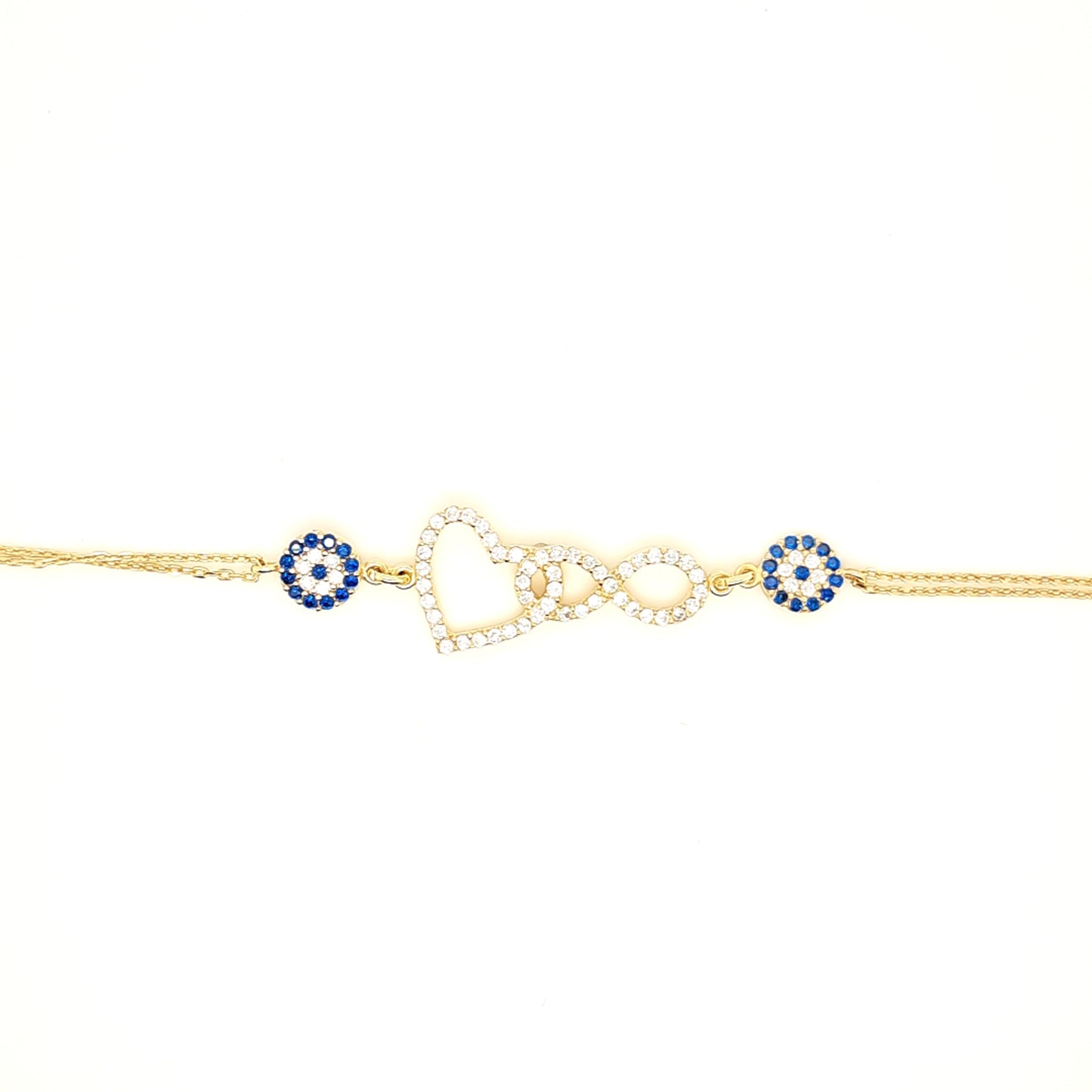 925 Silber | Armband mit Infinity und Love Nazar