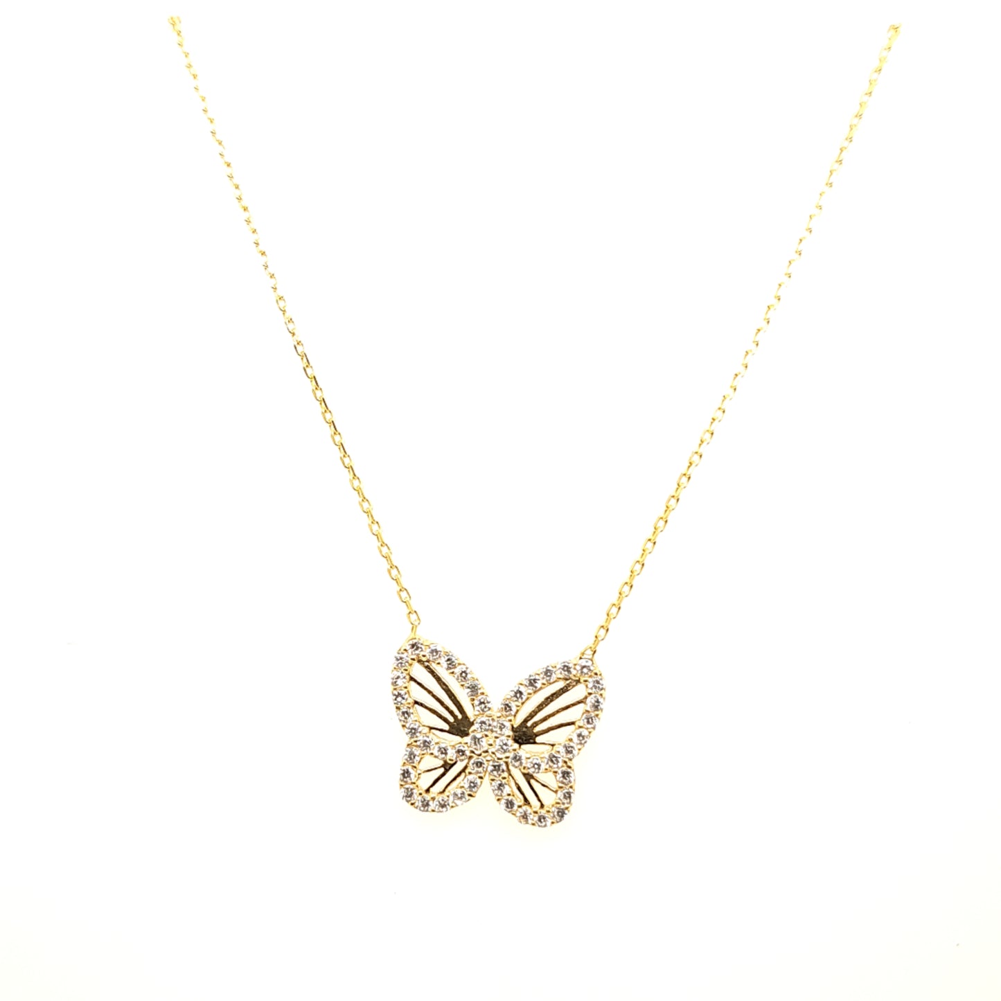 925 Silber | Halskette Schmetterling mit Zirkonia