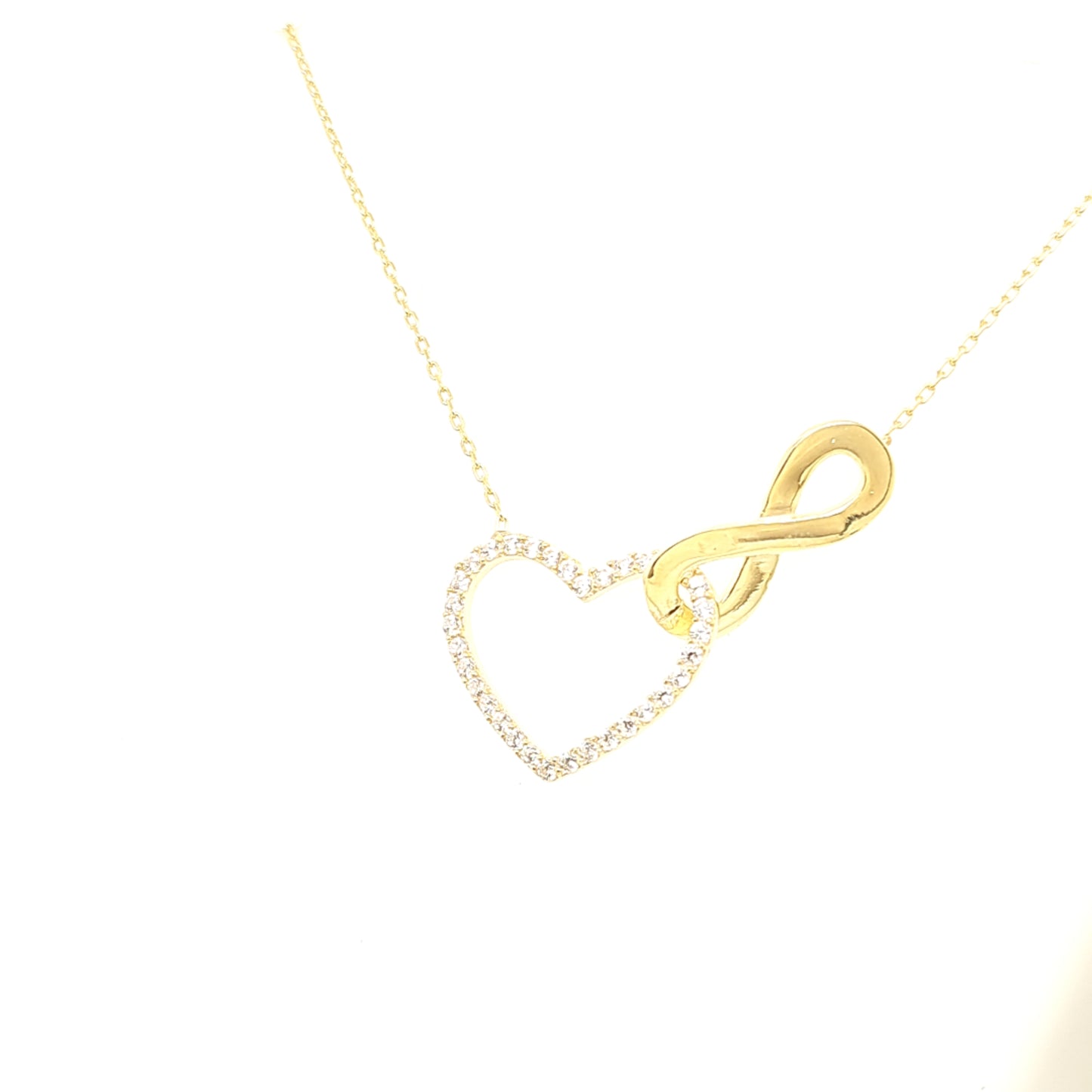 925 Silber | Halskette Herz mit Zirkonia und Infinity