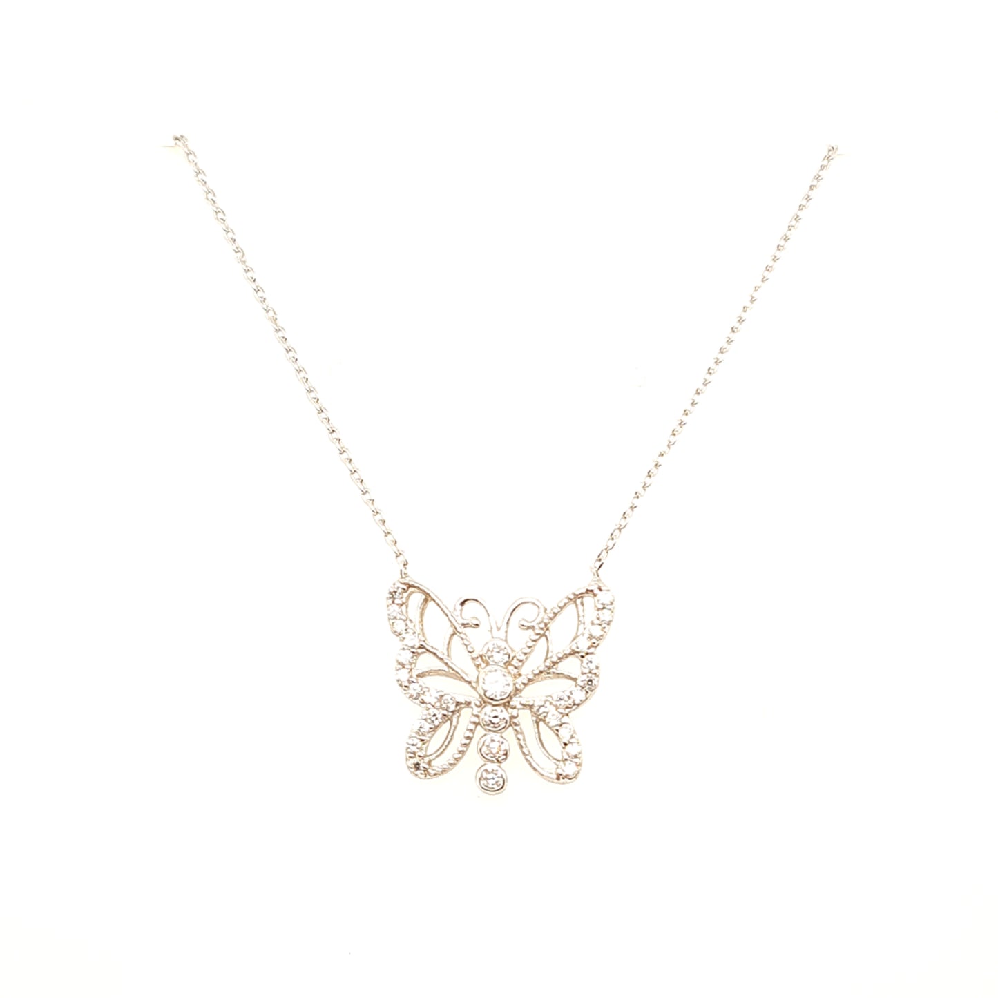 925 Silber | Halskette Schmetterling mit Zirkonia