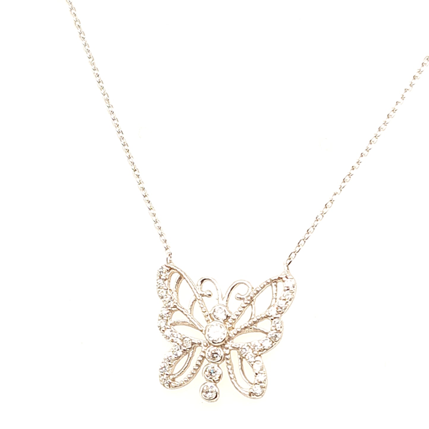 925 Silber | Halskette Schmetterling mit Zirkonia