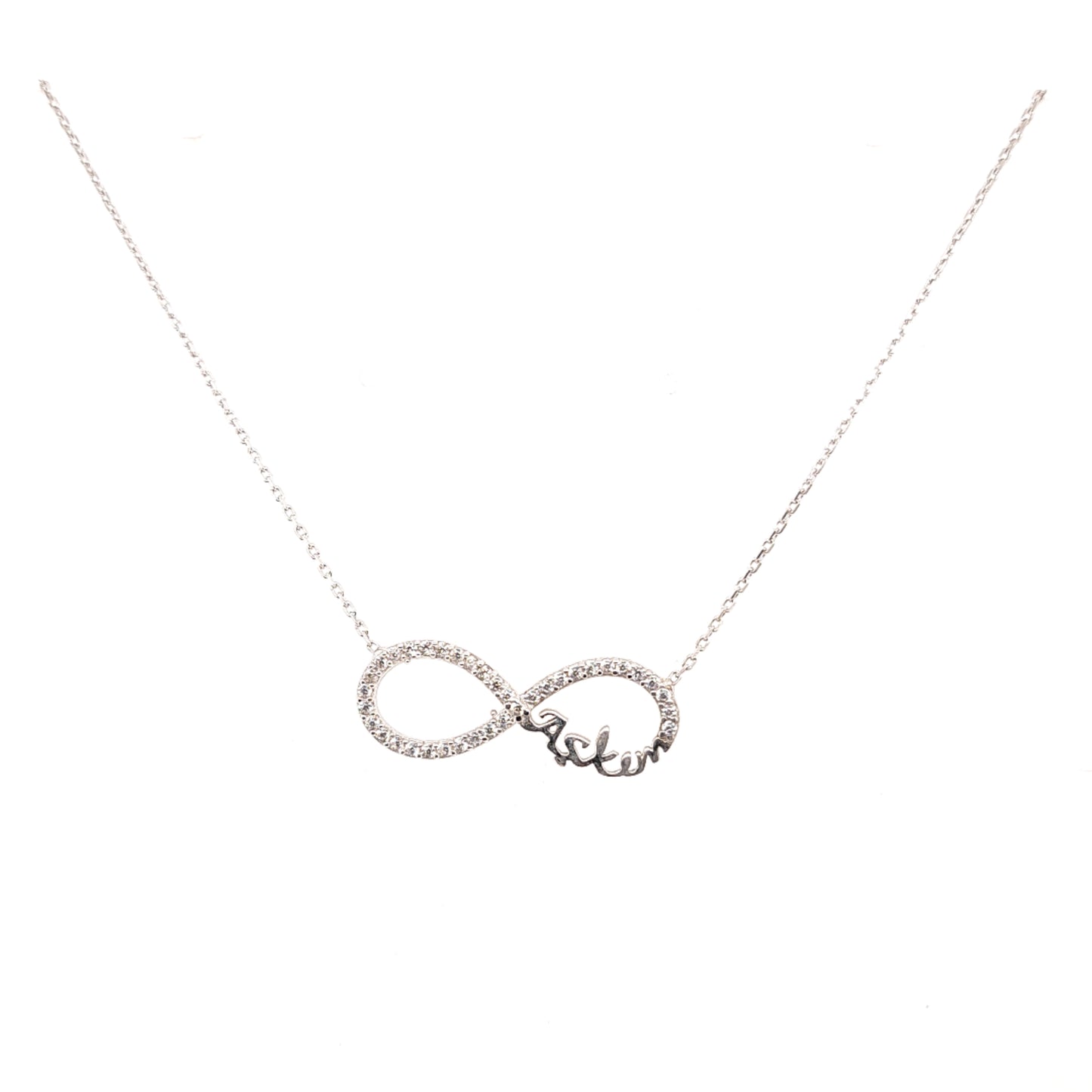 925 Silber | Halskette Infinity mit Zirkonia und Askim
