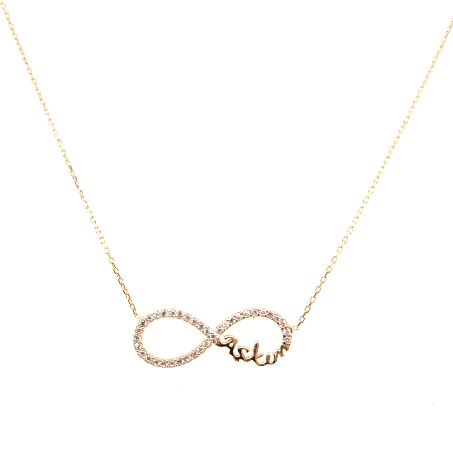925 Silber | Halskette Infinity mit Zirkonia und Askim