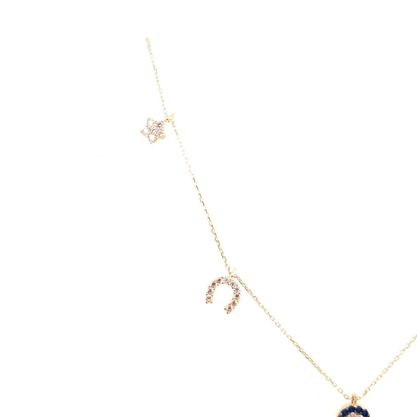 14K Gold | Halskette mit Nazar und Zirkonia