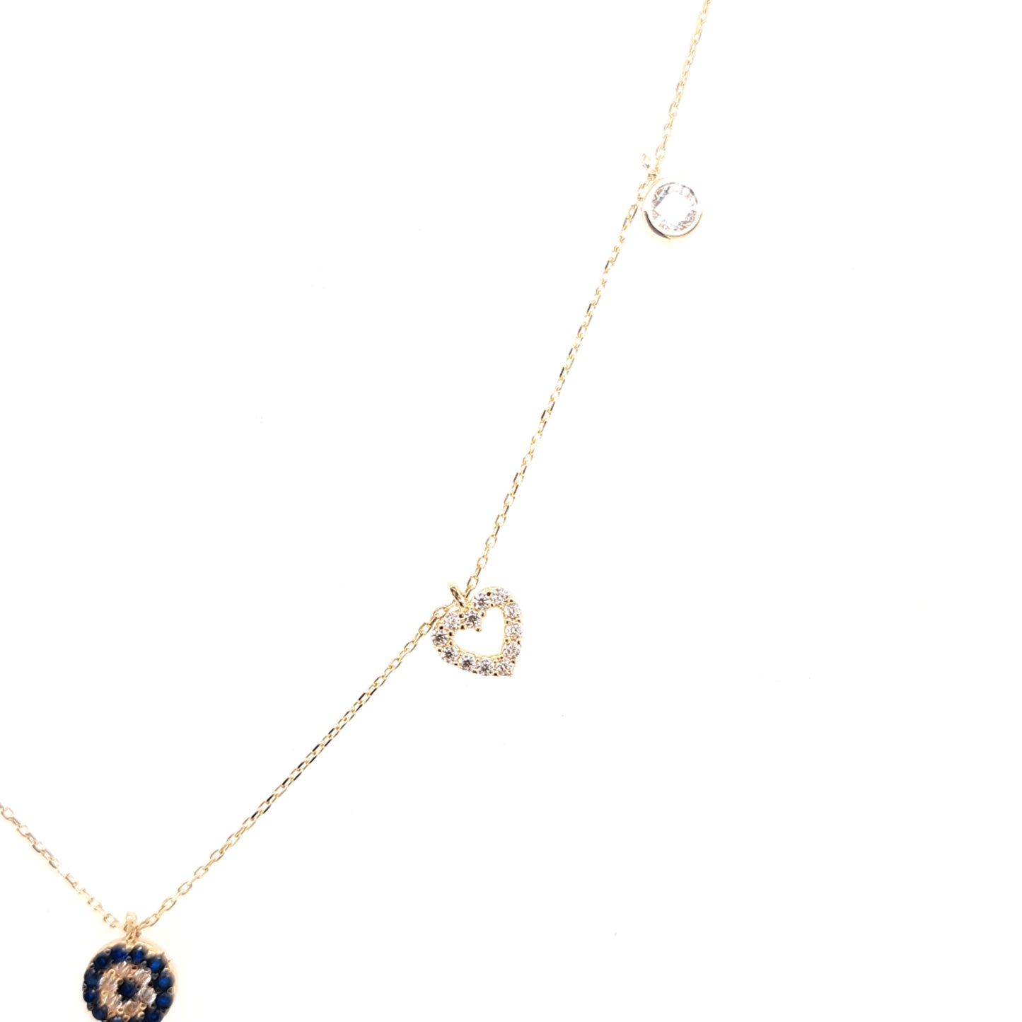 14K Gold | Halskette mit Nazar und Zirkonia