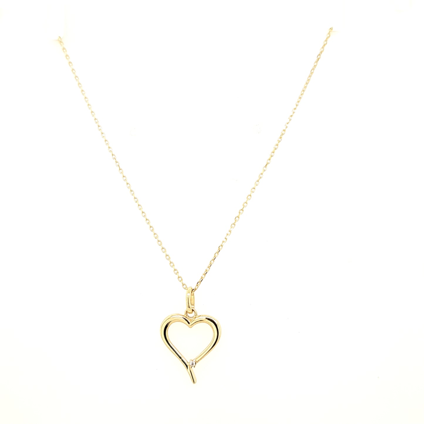 14K Gold | Halskette Herz mit Zirkonia